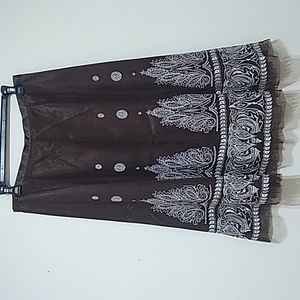 Nygard Collection Brown Petite Wome's Skirt